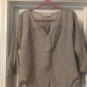 Loft Stripped Flowy Top Size Medium